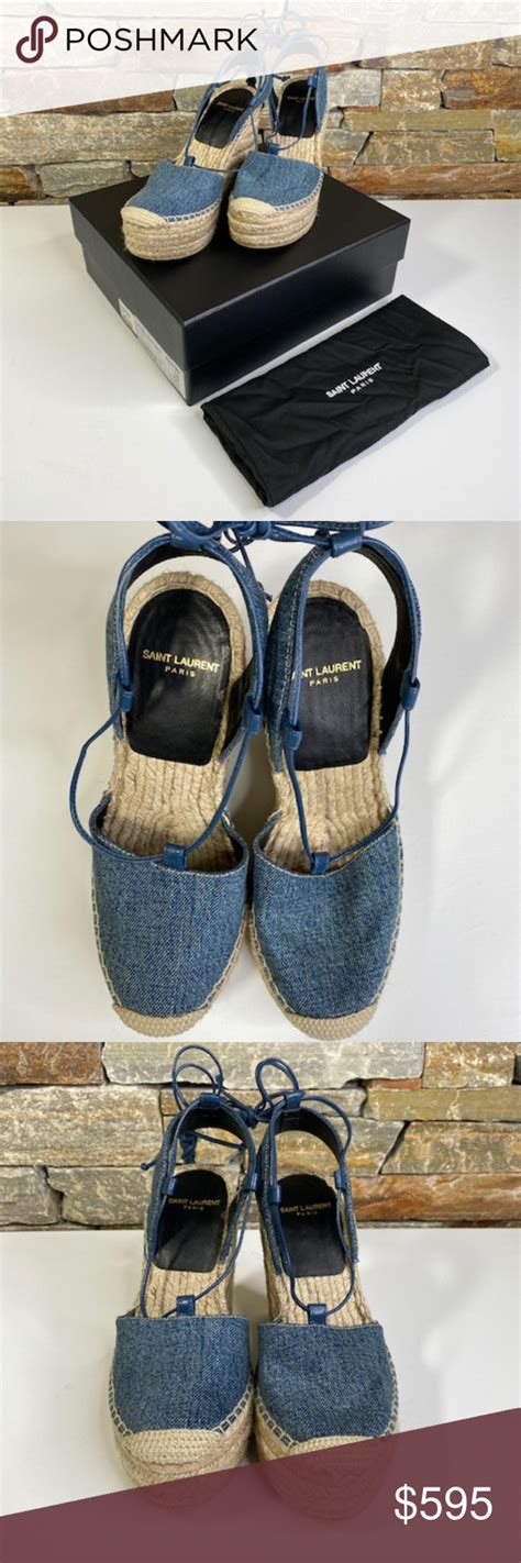 ysl denim espadrilles|yves saint laurent espadrilles women.